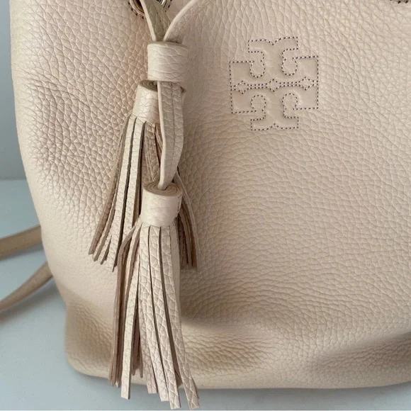 Tory Burch Light Nude Pink Bucket Bag Crossbody Purse - Picture 4 of 16